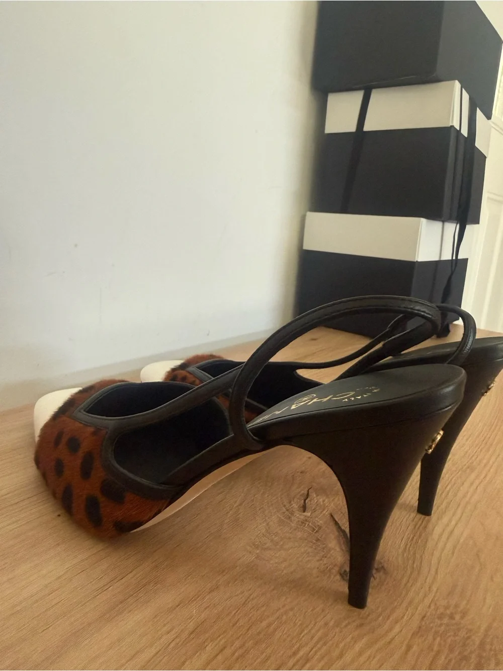 Chanel Leopard-Print Pointed Toe Slingback Pumps MATHIEU BLAZY
